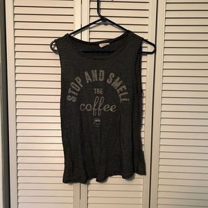 3/25 🍍 graphic striped coffee tank top